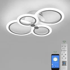 LED Ceiling Light Glow outward LED Ceiling Light 4/6/8-Light Flush Mount Lights Circle Design Modern Style Simplicity Acrylic 90W Living Room Dining Room Bedroom Light Fixture