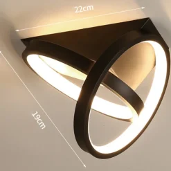 LED Ceiling Light 1-Light 22cm Ring Design Flush Mount Lights Metal Ceilling Light for Corridor Porch Bar Creative Loft Balcony Lamps Warm White/White 110-240V