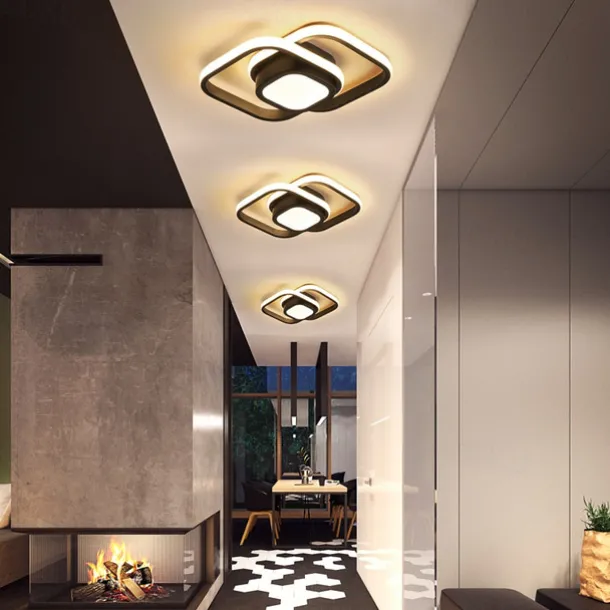 LED Ceiling Light 1-Light 32cm Geometric Shapes Flush Mount Lights Silica gel Aluminum Ceilling Light for Corridor Porch Bar Creative Loft Balcony Lamps Warm White/White 110-240V