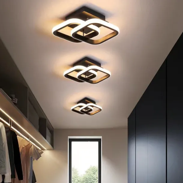 LED Ceiling Light 1-Light 32cm Geometric Shapes Flush Mount Lights Silica gel Aluminum Ceilling Light for Corridor Porch Bar Creative Loft Balcony Lamps Warm White/White 110-240V