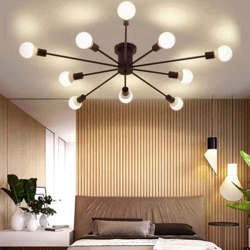 LED Ceiling Light 6/10-Light Dimmable Nordic Style Chandelier Sputnik Design Metal Artistic Style Industrial Painted Finishes Kitchen Bedroom Kids Room Lights 110-240V