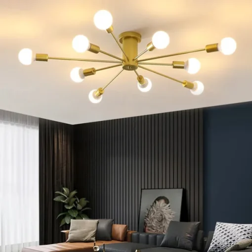 LED Ceiling Light 6/10-Light Dimmable Nordic Style Chandelier Sputnik Design Metal Artistic Style Industrial Painted Finishes Kitchen Bedroom Kids Room Lights 110-240V