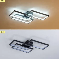 LED Ceiling Light Modern Flush Mount Light Fixture Rectangle Lights for Bedroom Kitchen Living Room Ceiling Lamp 60cm 110-240V