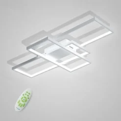 LED Ceiling Light Modern Geometric Pattern 90cm 3-Light Linear Flush Mount Ambient Light Metal Aluminum Warm White Cold White Dimmable Version With Remote Control ONLY DIMMABLE WITH REMOTE CONTROL