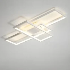 LED Ceiling Light Modern Geometric Pattern 90cm 3-Light Linear Flush Mount Ambient Light Metal Aluminum Warm White Cold White Dimmable Version With Remote Control ONLY DIMMABLE WITH REMOTE CONTROL