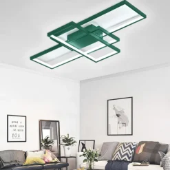 LED Ceiling Light Modern Geometric Pattern 90cm 3-Light Linear Flush Mount Ambient Light Metal Aluminum Warm White Cold White Dimmable Version With Remote Control ONLY DIMMABLE WITH REMOTE CONTROL