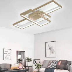 LED Ceiling Light Modern Geometric Pattern 90cm 3-Light Linear Flush Mount Ambient Light Metal Aluminum Warm White Cold White Dimmable Version With Remote Control ONLY DIMMABLE WITH REMOTE CONTROL