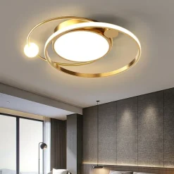 LED Ceiling Light Round Design Ceiling Lamp Modern Artistic Metal AluminumStyle Stepless Dimming Bedroom Painted Finish Lights 110-240V ONLY DIMMABLE WITH REMOTE CONTROL