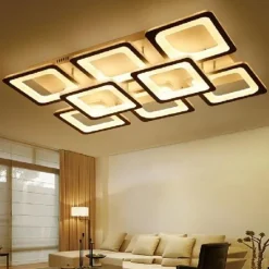 LED Ceiling Light Square Line Design Modern 5-Light 8-Light 60/90 cm Dimmable Flush Mount Lights Metal Acrylic Linear Geometrical Minimalist Painted Finishes 110-120V 220-240V