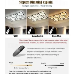 LED Ceiling Light Square Line Design Modern 5-Light 8-Light 60/90 cm Dimmable Flush Mount Lights Metal Acrylic Linear Geometrical Minimalist Painted Finishes 110-120V 220-240V