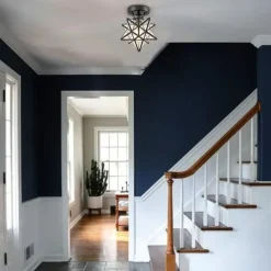 LED Ceilling Light Brass Moravian Star Lamp Flush Mount Colloid Lamp Seed Glass Shade Boho Moroccan Ceiling Lamp Kitchen Entrance