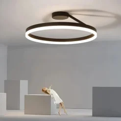 LED Ceilling Light 50cm 1-Light Ring Circle Design Dimmable Aluminum Painted Finishes Luxurious Modern Style Dining Room Bedroom Pendant Lamps 110-240V ONLY DIMMABLE WITH REMOTE CONTROL