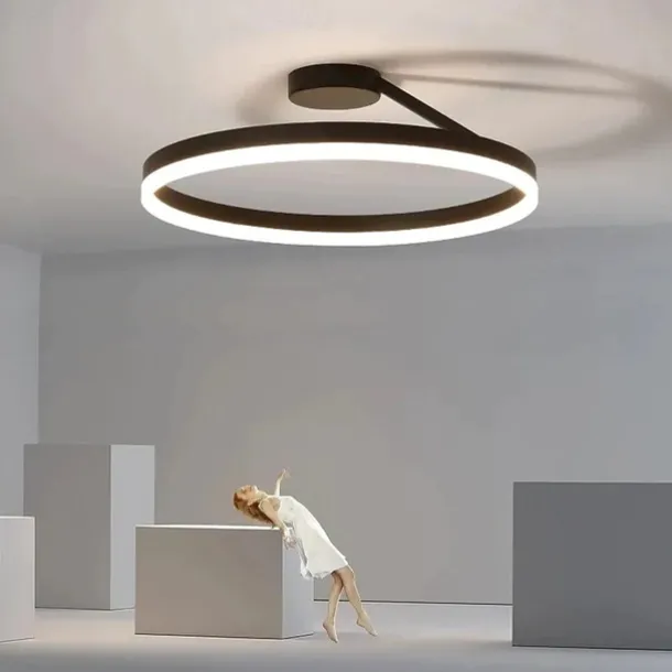 LED Ceilling Light 50cm 1-Light Ring Circle Design Dimmable Aluminum Painted Finishes Luxurious Modern Style Dining Room Bedroom Pendant Lamps 110-240V ONLY DIMMABLE WITH REMOTE CONTROL