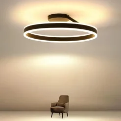LED Ceilling Light 50cm 1-Light Ring Circle Design Dimmable Aluminum Painted Finishes Luxurious Modern Style Dining Room Bedroom Pendant Lamps 110-240V ONLY DIMMABLE WITH REMOTE CONTROL