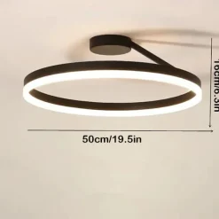 LED Ceilling Light 50cm 1-Light Ring Circle Design Dimmable Aluminum Painted Finishes Luxurious Modern Style Dining Room Bedroom Pendant Lamps 110-240V ONLY DIMMABLE WITH REMOTE CONTROL
