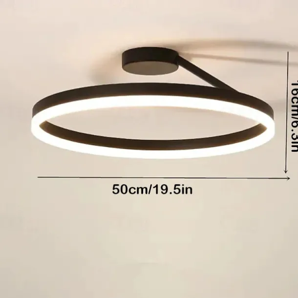 LED Ceilling Light 50cm 1-Light Ring Circle Design Dimmable Aluminum Painted Finishes Luxurious Modern Style Dining Room Bedroom Pendant Lamps 110-240V ONLY DIMMABLE WITH REMOTE CONTROL