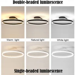 LED Ceilling Light 50cm 1-Light Ring Circle Design Dimmable Aluminum Painted Finishes Luxurious Modern Style Dining Room Bedroom Pendant Lamps 110-240V ONLY DIMMABLE WITH REMOTE CONTROL