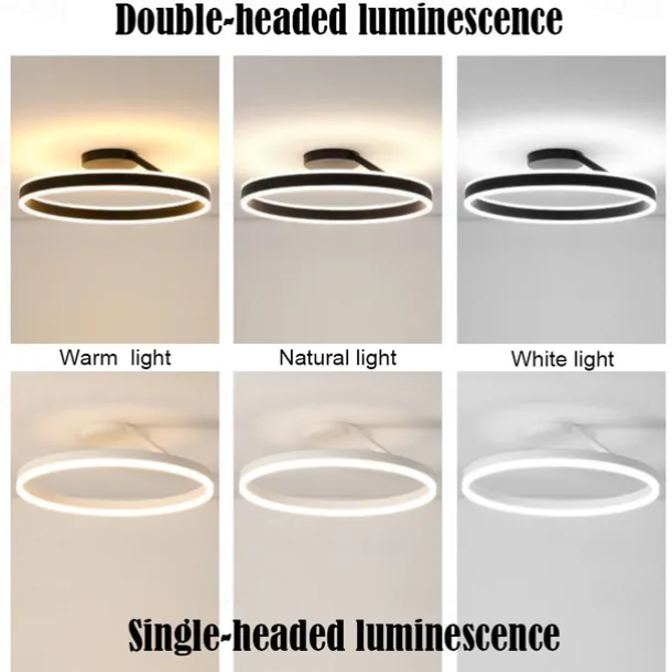 LED Ceilling Light 50cm 1-Light Ring Circle Design Dimmable Aluminum Painted Finishes Luxurious Modern Style Dining Room Bedroom Pendant Lamps 110-240V ONLY DIMMABLE WITH REMOTE CONTROL