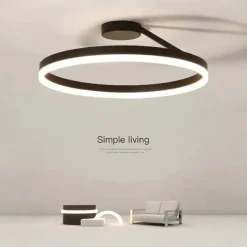 LED Ceilling Light 50cm 1-Light Ring Circle Design Dimmable Aluminum Painted Finishes Luxurious Modern Style Dining Room Bedroom Pendant Lamps 110-240V ONLY DIMMABLE WITH REMOTE CONTROL