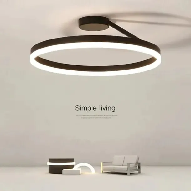 LED Ceilling Light 50cm 1-Light Ring Circle Design Dimmable Aluminum Painted Finishes Luxurious Modern Style Dining Room Bedroom Pendant Lamps 110-240V ONLY DIMMABLE WITH REMOTE CONTROL