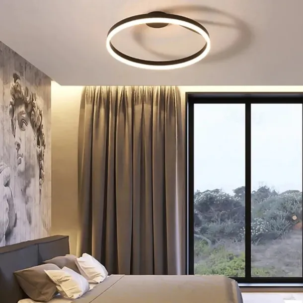 LED Ceilling Light 50cm 1-Light Ring Circle Design Dimmable Aluminum Painted Finishes Luxurious Modern Style Dining Room Bedroom Pendant Lamps 110-240V ONLY DIMMABLE WITH REMOTE CONTROL