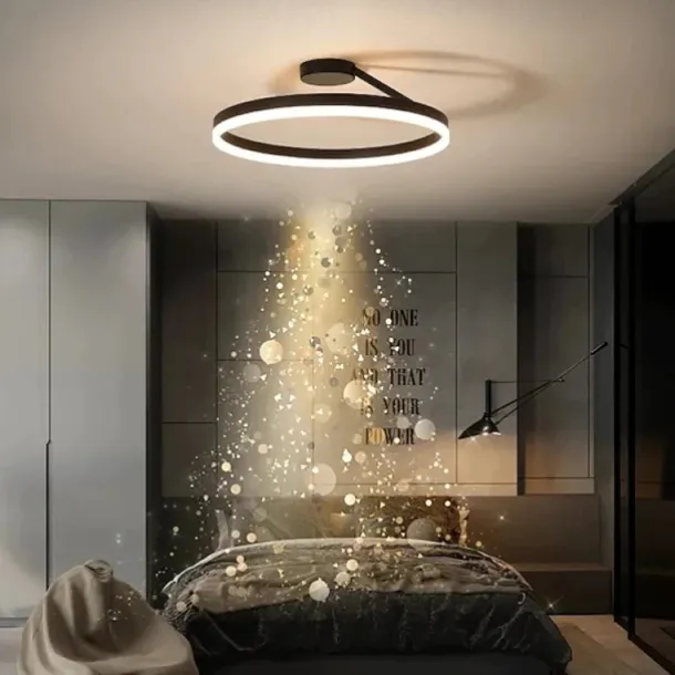 LED Ceilling Light 50cm 1-Light Ring Circle Design Dimmable Aluminum Painted Finishes Luxurious Modern Style Dining Room Bedroom Pendant Lamps 110-240V ONLY DIMMABLE WITH REMOTE CONTROL