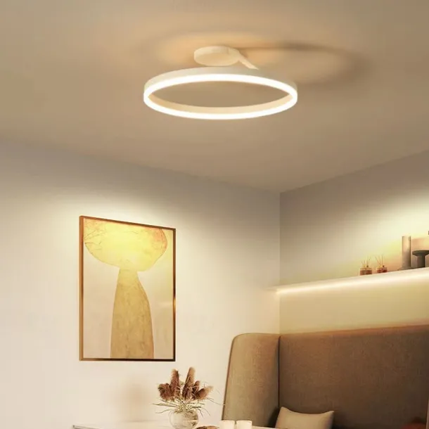 LED Ceilling Light 50cm 1-Light Ring Circle Design Dimmable Aluminum Painted Finishes Luxurious Modern Style Dining Room Bedroom Pendant Lamps 110-240V ONLY DIMMABLE WITH REMOTE CONTROL