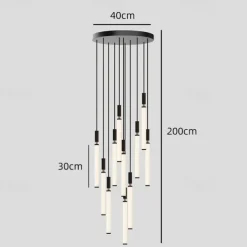 LED Chandelier Dimmable 3/5/7/11 Pendant Light for Kitchen Island Stairs 110-240V