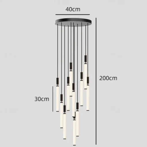 LED Chandelier Dimmable 3/5/7/11 Pendant Light for Kitchen Island Stairs 110-240V