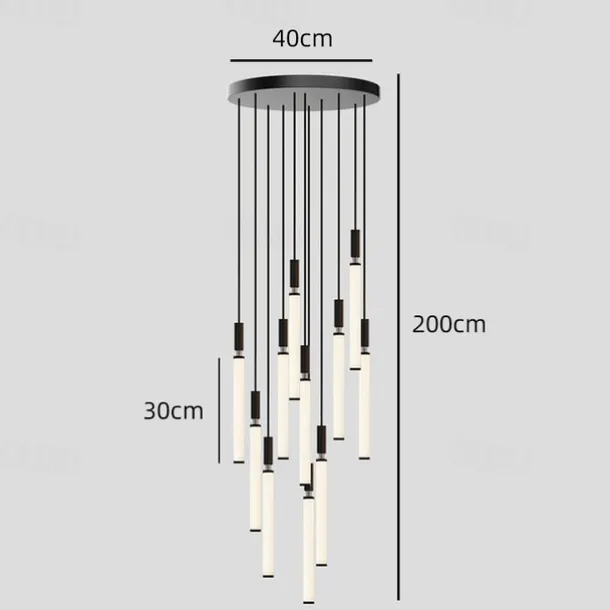 LED Chandelier Dimmable 3/5/7/11 Pendant Light for Kitchen Island Stairs 110-240V