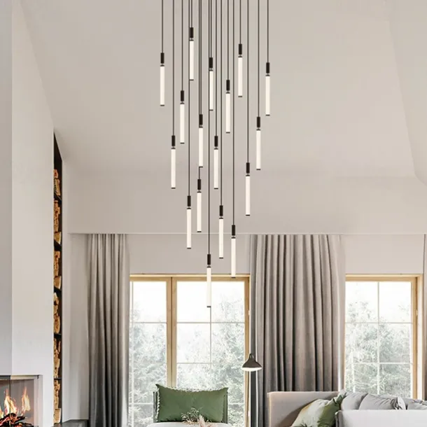 LED Chandelier Dimmable 3/5/7/11 Pendant Light for Kitchen Island Stairs 110-240V