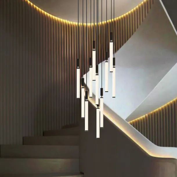LED Chandelier Dimmable 3/5/7/11 Pendant Light for Kitchen Island Stairs 110-240V
