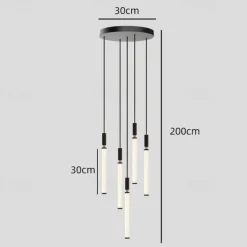 LED Chandelier Dimmable 3/5/7/11 Pendant Light for Kitchen Island Stairs 110-240V