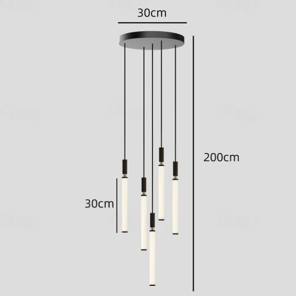 LED Chandelier Dimmable 3/5/7/11 Pendant Light for Kitchen Island Stairs 110-240V