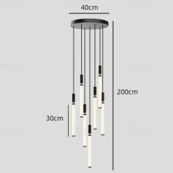 LED Chandelier Dimmable 3/5/7/11 Pendant Light for Kitchen Island Stairs 110-240V