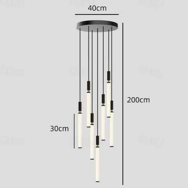 LED Chandelier Dimmable 3/5/7/11 Pendant Light for Kitchen Island Stairs 110-240V