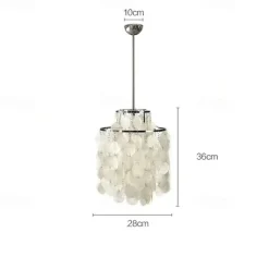 Led Chandelier French Medieval Design Metal Shell Natural Cream Style Dining Room Bar Cafe Warm Light 1-Light 28-80Cm 110-120V 220-240V