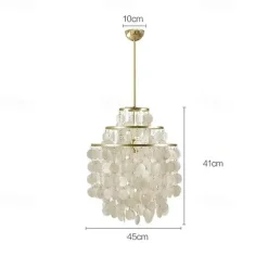 Led Chandelier French Medieval Design Metal Shell Natural Cream Style Dining Room Bar Cafe Warm Light 1-Light 28-80Cm 110-120V 220-240V