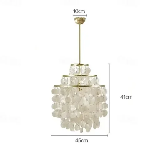 Led Chandelier French Medieval Design Metal Shell Natural Cream Style Dining Room Bar Cafe Warm Light 1-Light 28-80Cm 110-120V 220-240V
