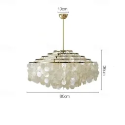 Led Chandelier French Medieval Design Metal Shell Natural Cream Style Dining Room Bar Cafe Warm Light 1-Light 28-80Cm 110-120V 220-240V