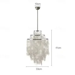 Led Chandelier French Medieval Design Metal Shell Natural Cream Style Dining Room Bar Cafe Warm Light 1-Light 28-80Cm 110-120V 220-240V