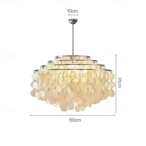 Led Chandelier French Medieval Design Metal Shell Natural Cream Style Dining Room Bar Cafe Warm Light 1-Light 28-80Cm 110-120V 220-240V