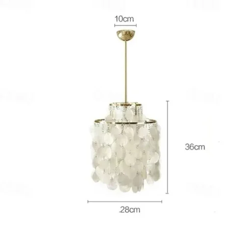 Led Chandelier French Medieval Design Metal Shell Natural Cream Style Dining Room Bar Cafe Warm Light 1-Light 28-80Cm 110-120V 220-240V