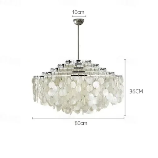 Led Chandelier French Medieval Design Metal Shell Natural Cream Style Dining Room Bar Cafe Warm Light 1-Light 28-80Cm 110-120V 220-240V