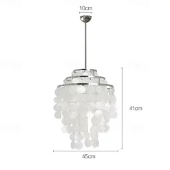 Led Chandelier French Medieval Design Metal Shell Natural Cream Style Dining Room Bar Cafe Warm Light 1-Light 28-80Cm 110-120V 220-240V