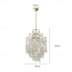 Led Chandelier French Medieval Design Metal Shell Natural Cream Style Dining Room Bar Cafe Warm Light 1-Light 28-80Cm 110-120V 220-240V