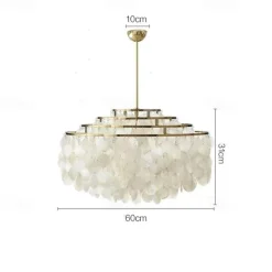 Led Chandelier French Medieval Design Metal Shell Natural Cream Style Dining Room Bar Cafe Warm Light 1-Light 28-80Cm 110-120V 220-240V