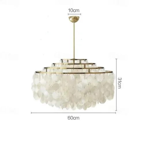 Led Chandelier French Medieval Design Metal Shell Natural Cream Style Dining Room Bar Cafe Warm Light 1-Light 28-80Cm 110-120V 220-240V