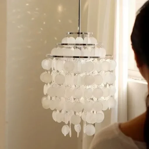 Led Chandelier French Medieval Design Metal Shell Natural Cream Style Dining Room Bar Cafe Warm Light 1-Light 28-80Cm 110-120V 220-240V