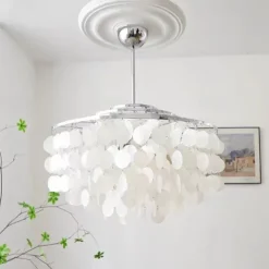Led Chandelier French Medieval Design Metal Shell Natural Cream Style Dining Room Bar Cafe Warm Light 1-Light 28-80Cm 110-120V 220-240V